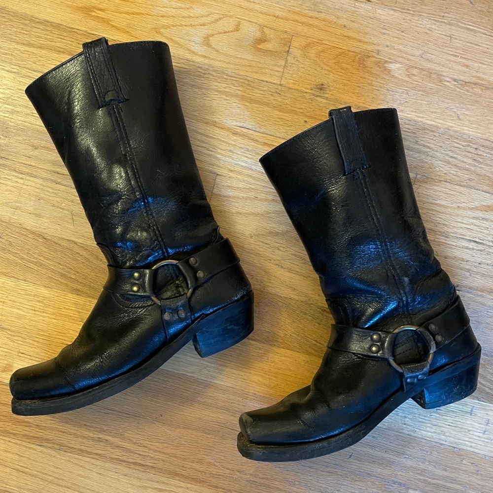 COPY - Frye Leather Harness Square Toe Boots sz 8